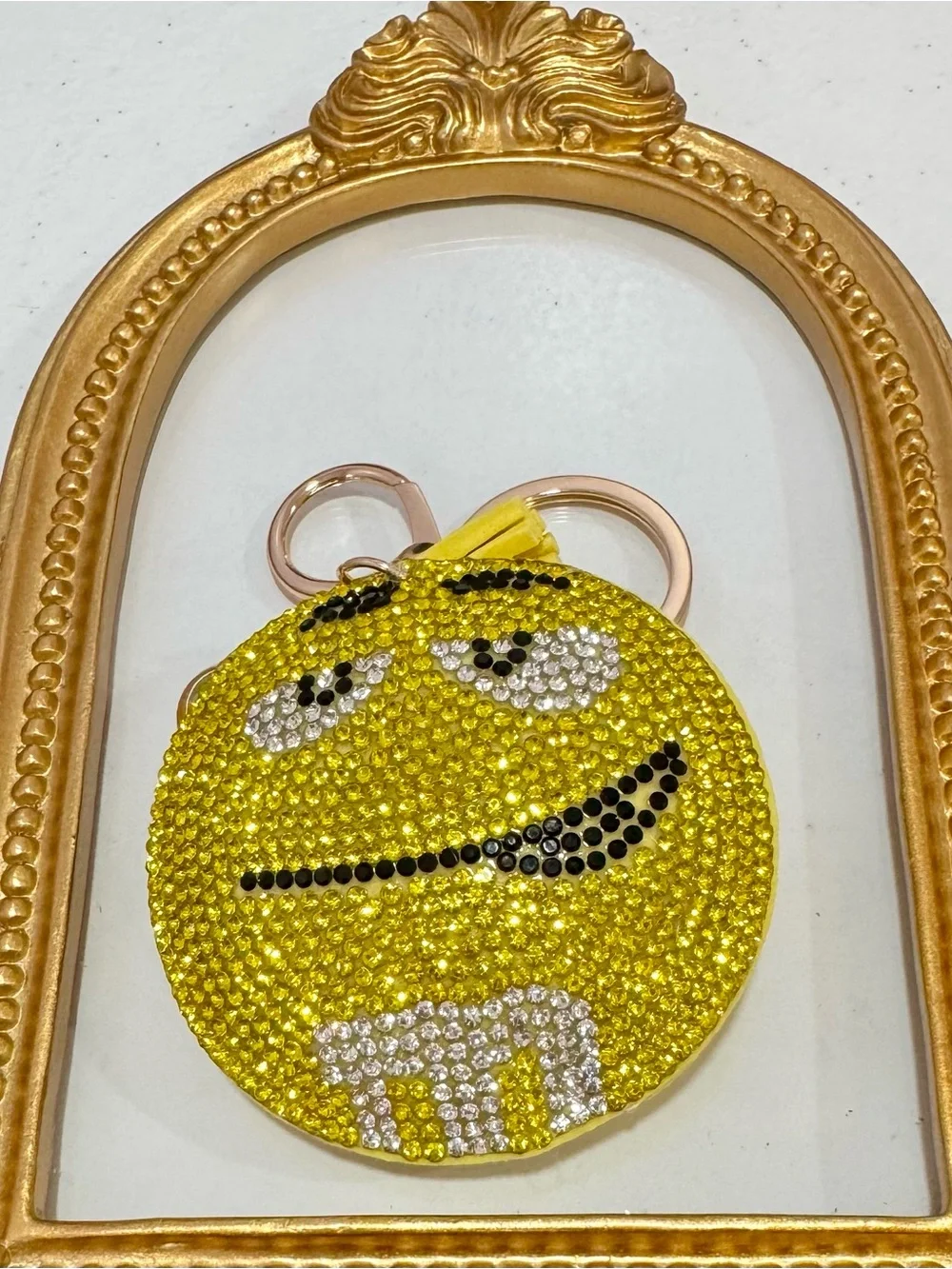 New Yellow Crystal M&M Keychain